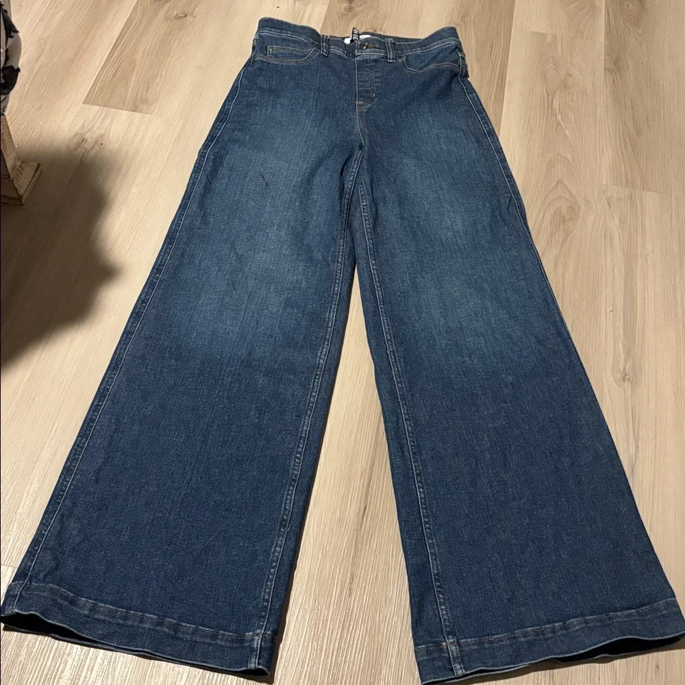 SPANX Dark Blue Flare & Wide Leg Jeans - Picture 5 of 7